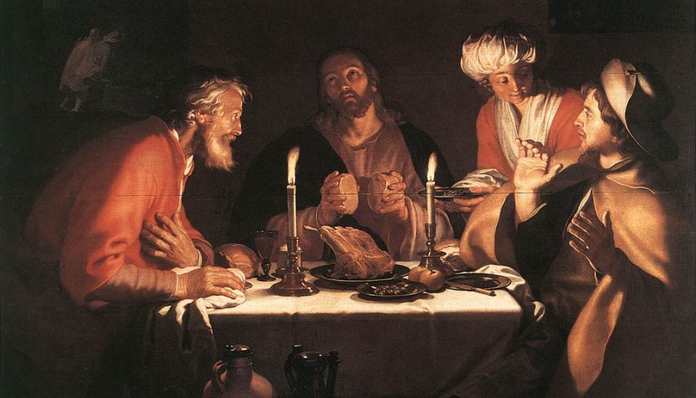 Les pèlerins d’Emmaüs vivent une expérience de révélation. Les pèlerins d’Emmaüs vivent une expérience de révélation. / Abraham Bloemaert (1564–1651) / wikimédias
