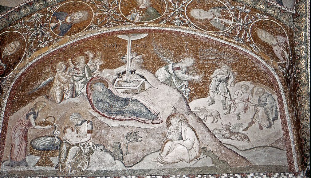 "La nativité", mosaïque de l'église Saint-Sauveur-in-Chora à Istanbul "La nativité", mosaïque de l'église Saint-Sauveur-in-Chora à Istanbul / ©Wikimedia Commons/Daniel Villafruela/CC BY 3.0