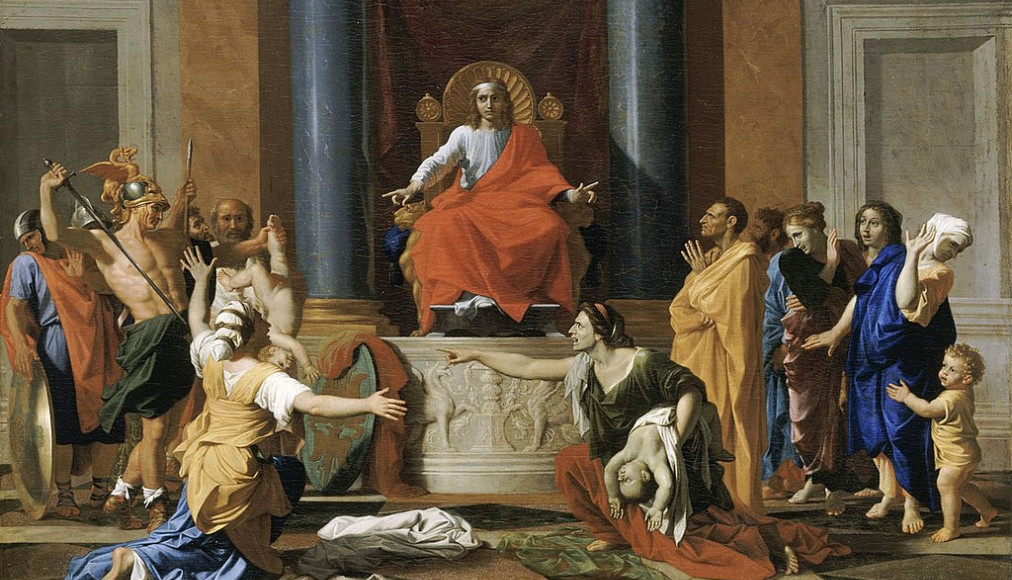 Le Jugement de Salomon, huile sur toile (101x150 cm), 1649, par Nicolas Poussin (1594 – 1665), musée du Louvre. Le Jugement de Salomon, huile sur toile (101x150 cm), 1649, par Nicolas Poussin (1594 – 1665), musée du Louvre. / ©Domaine public / Wikimedia Commons