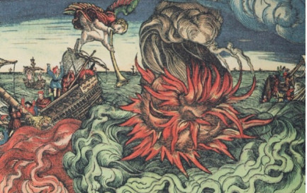 Lucas Cranach, illustration de l’Apocalypse, 8, 8-9, 1534 / Lucas Cranach, illustration de l’Apocalypse, 8, 8-9, 1534