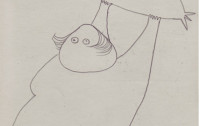 Friedrich Dürrenmatt, Femme brandissant une bombe, 1962, crayon sur papier, 23.9 x 20.1 cm, collection Urs Schwarz © Centre Dürrenmatt Neuchâtel/Confédération suisse / Friedrich Dürrenmatt, Femme brandissant une bombe, 1962, crayon sur papier, 23.9 x 20.1 cm, collection Urs Schwarz © Centre Dürrenmatt Neuchâtel/Confédération suisse